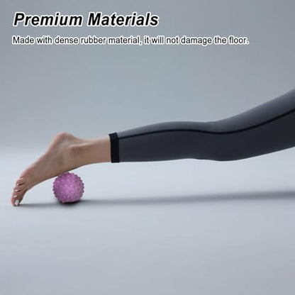 4pcs Foot Massage Ball, Multi-Color Durable TPR Spiky Roller Portable Plantar Deep Spikyball Massage Fascia Tools Accessories for Women & Men Home Use