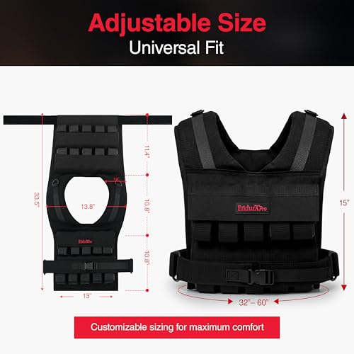 Weighted Vest for Men & Women | Adjustable Weight Vest 25 lbs/35 lbs/45 lbs with Removable Iron Weights, 1000D Cordura Weighted Training Vest for Rucking, Running & Strength Training