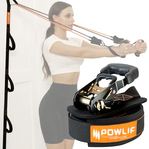 Resistance Band Door Ratchet Anchor with 6 Points - Portable Home Workout Anchor (Fits 6-7.7ft Doors)