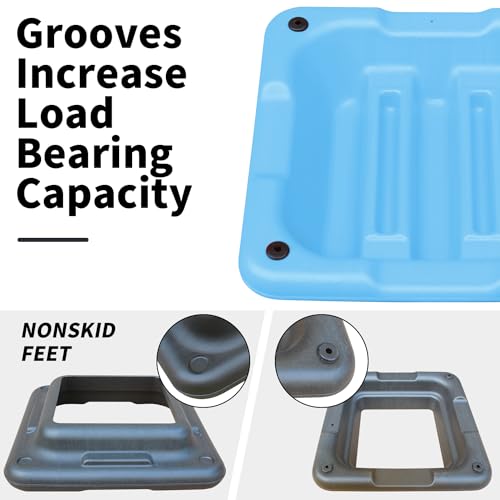 16" x 16" High Aerobic Step Aerobics Stepper Platform with 4 Risers, Exercise Workout Stepper, Home Gym Equipment, Fitness Step Platform, Adjustable Aerobic Stepper - color: Black+Blue