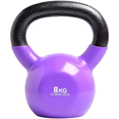Kettlebell Weights Men's Professional Training Kettlebell, Gym Solid Cast Iron Competitive Kettle Bells, Muscle Training Equipment, Squat/Swing(Dark purple-8kg) - color: Dark Purple-8kg