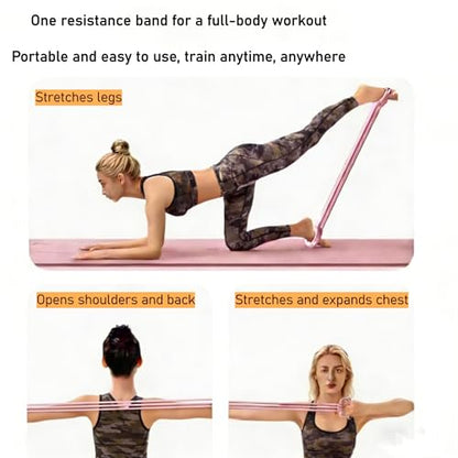 Tube Resistance Bands with Handles 8 Tube Adjustable Figure Bands Set, Keep Resistance Band Figure 8 for Women Men Adjustable Resistance Bands for Home Gym, Strength Training