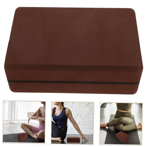 Thickened Non-slip Yoga Block for Pilates and Fitness High Density Foam Brick for Stability Flexibility and Balance Support in Exercise and Meditation Easy to Clean Brown Yoga