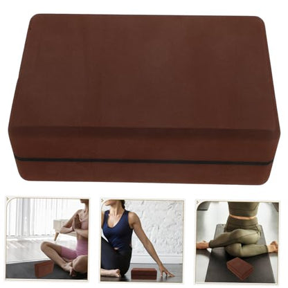 Thickened Non-slip Yoga Block for Pilates and Fitness High Density Foam Brick for Stability Flexibility and Balance Support in Exercise and Meditation Easy to Clean Brown Yoga