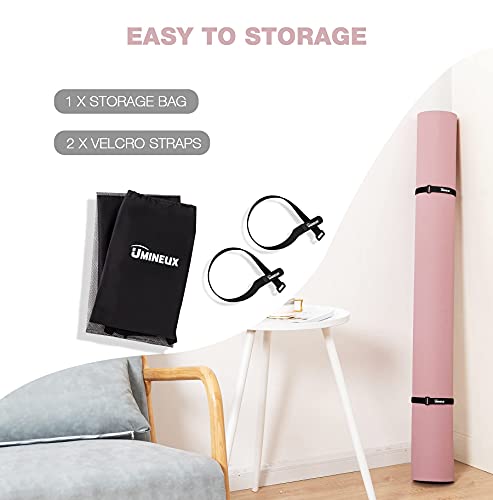 UMINEUX Large Yoga Mat for Men and Women 1/4 & 2/5 Inch Extra Thick TPE Fitness Mat for Home Gym Workout, Non-Slip, Eco Friendly Exercise Mat for Yoga, Pilates, Stretching, Meditation