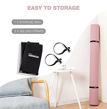 UMINEUX Large Yoga Mat for Men and Women 1/4 & 2/5 Inch Extra Thick TPE Fitness Mat for Home Gym Workout, Non-Slip, Eco Friendly Exercise Mat for Yoga, Pilates, Stretching, Meditation