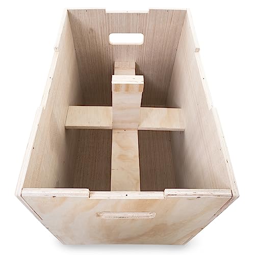 ProsourceFit 3-in-1 Wood Plyometric Jump Box For Cross Conditioning, Agility, Vertical Jump Training & Plyo Workouts - size: Beige 24 x 20 x 16, style: Smooth Sanded Finish