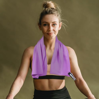 Hemobllo Quick-Dry Superfine Fiber Sports Towel 40x80cm Sweat Absorption, Ultra-Soft Lightweight Microfiber for Travel, Camping, Outdoor Gym Use, Includes Purple Mesh Carry Bag