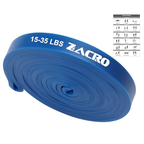 Zacro Resistance Bands Set with Door Anchor, Heavy Duty Pull Up Exercise Bands for Working Out, Muscle Power Strength Training, Physical Therapy, Home Fitness Gym Equipment for Men & Women - color: Dark Blue (15-35LBS)