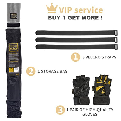 GXMMAT Extra Large Exercise Mat 16'x6'/12'x6'/10'x6'/8'x6'(7mm) - color: Grey Cool, size: 6*10 FT