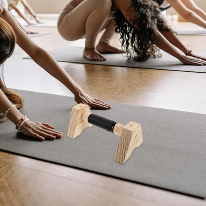 VICASKY Wooden Pushup Bars Parallettes Push up Handles Anti-slip Pushup Stands 30cm Beech Wood Household Calisthenics Equipment for Men and Women Home Workout