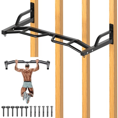 Kipika 48" Ceiling Mounted Pull Up Bar, Heavy Duty Multi-Grip Chin Up Bar,Mounted Pullup Bar, Adjustable Height, Pull Up Bands for Chin Ups & Body Stretching, Ideal for Home Gym and Strength Training - color: 48" Wall Mounted Pull Up Bar