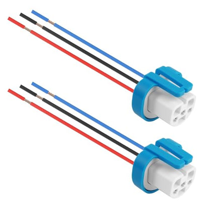 2PCS Headlight Wiring Harness,3 Pin Headlight Harness Replacement 9007 9004 HB1 HB5 Ceramic High Tempreture Resistant,Universal Headlights Connector Plug Car Accessories