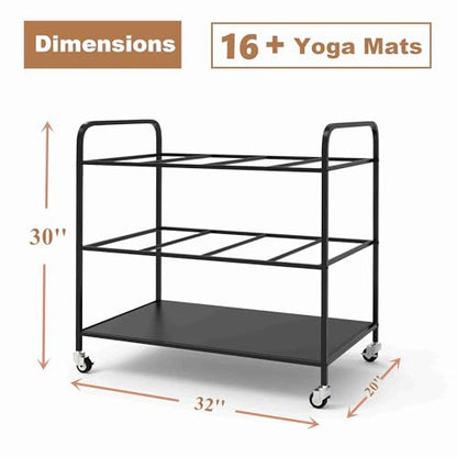 Yoga Mat Holder Organizer Yoga Mat Storage Rack Basket for Home Gym Exercise Workout Equipment Storage Shelf Cart