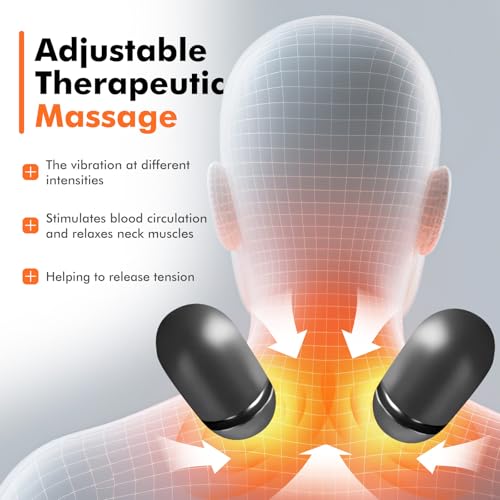 3-in-1 Neck Massager Pillow with Heating & Cervical Traction, Ergonomic Cervical Pillow for Neck Back Shoulder Pain Relief, Rechargeable Neck Pillow (Light Gray) - color: Light Gray
