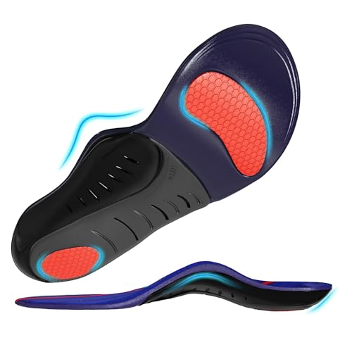 Heavy Duty 220lb+ Plantar Fasciitis Insoles for Men Women,Orthotic Insers Arch Support for Pain Relief,Work Boot Insoles for High Arch &Flat Feet
