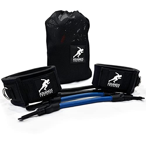 Kbands | Speed and Strength Leg Resistance Bands | Includes Speed 101 and Agility FX Digital Training Programs - Sizes for Youth, Intermediate, and Advanced Athletes - color: Black, Blue