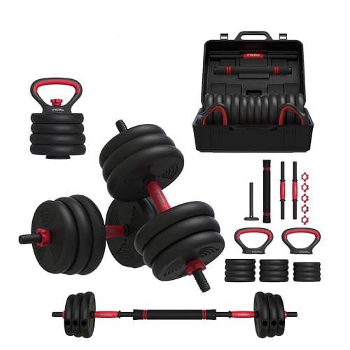 SmartBell Gym, 60 lbs. 4-in-1 Adjustable Interchangeable Dumbbell, Barbell, and Kettlebell Weight Set, Black