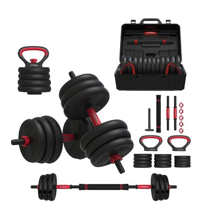 SmartBell Gym, 60 lbs. 4-in-1 Adjustable Interchangeable Dumbbell, Barbell, and Kettlebell Weight Set, Black