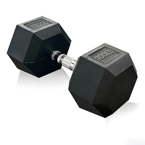 Rubber Hex Dumbbell, Multiple Weight Options 15-550 lbs - color: 100LB