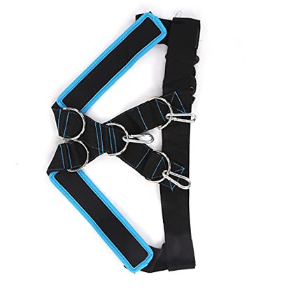 Weight Bearing Shoulder Strap Sled Harness Vest with Resistance Bands for Enhanced Training, & Blue - color: Black Blue
