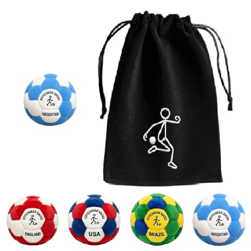 TREBIN Professional Hacky Footbag for Adults, Sand Filled Footbag for Agility Training and Juggling, Footbags for Trick Stalls, Fidget Toy and Stress Relief for All Skill Levels - color: #Pouch, Argentina