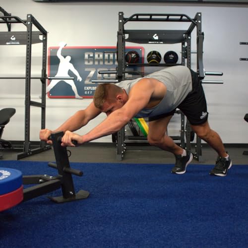 Gronk Fitness Compact Push Sled | Heavy-Duty Weight Sled for Pushing, Pulling, and Sprint Training | Removable Push Arms | Compatible with Olympic Plates | Indoor & Outdoor Conditioning Tool