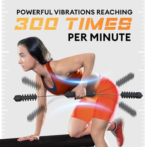 Yes4All Flex Bar, Elastic Fitness Bars with Strong Fiberglass & TPE Material, 2in1 Functional Exercise Bar, 9.5 inch Comfortable Grip, High Frequency Vibration Training, Strengthen Muscles & Burn Fat - color: A. Black