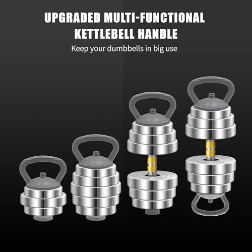 PHOEROS Adjustable Dumbbell Set - 44/66/88 LBS weights set, Dumbbell Barbell 3 in 1, Steel Dumbbells Pair with Connecting Rod for Adults Women Men Fitness Workout, Home Gym Exercise Training Equipment