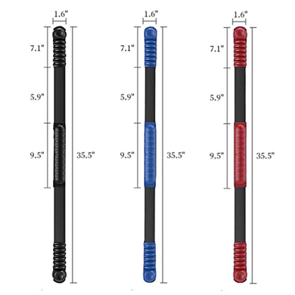 Fitness Bar, Elastic Resistance Exercise Bar for Strength Training - color: Red