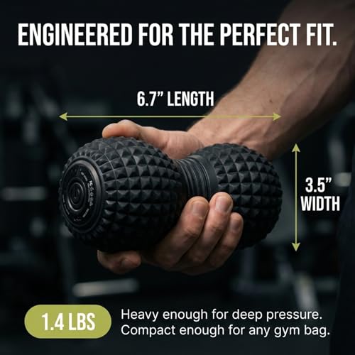 4-Speed Vibrating Peanut Massage Ball for Targeted Muscle Relaxation & Mobility Support | Textured Deep Pressure Roller | Compact & Rechargeable