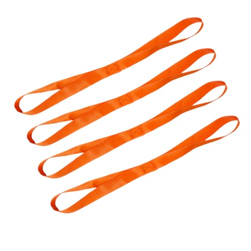 Wevdn 4 PCS Soft Loop Tie Down Straps, 1.1"x 18" Heavy Duty Tie Down Loops, 1500lb Load Capacity, 4500lb Breaking Strength for Securing Bikes, Motorcycles, Scooters, Lawn Equipment (Orange) - color: Orange
