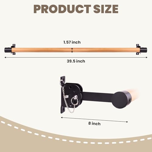 Adjustable Ballet Barre For Home,3Ft Wall Mounted Ballet Barre,Solid Wood Ballet Barre For Home,Ballet Bar with Ballet Stretch Band and Two Yoga Socks,Suitable For Dance Training,Pilates,Fitness