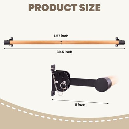 Adjustable Ballet Barre For Home,3Ft Wall Mounted Ballet Barre,Solid Wood Ballet Barre For Home,Ballet Bar with Ballet Stretch Band and Two Yoga Socks,Suitable For Dance Training,Pilates,Fitness