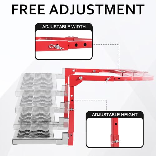 Heavy Duty Folding Tire Step for Truck SUV RV, Adjustable Tire Mounted Step