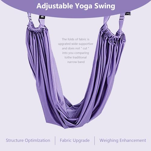 Yoga Stretching Strap, Adjustable Height Leg Stretch Strap Waist Back Stretch Band Aerial Yoga Anti-gravity Inversion Exercises Door Flexibility Tensile Trainer for Rehab Pilates Dance Splits