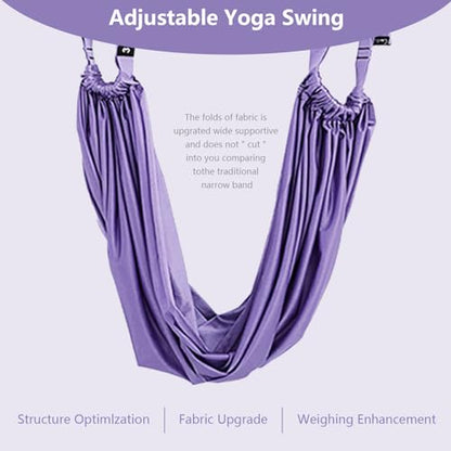 Yoga Stretching Strap, Adjustable Height Leg Stretch Strap Waist Back Stretch Band Aerial Yoga Anti-gravity Inversion Exercises Door Flexibility Tensile Trainer for Rehab Pilates Dance Splits