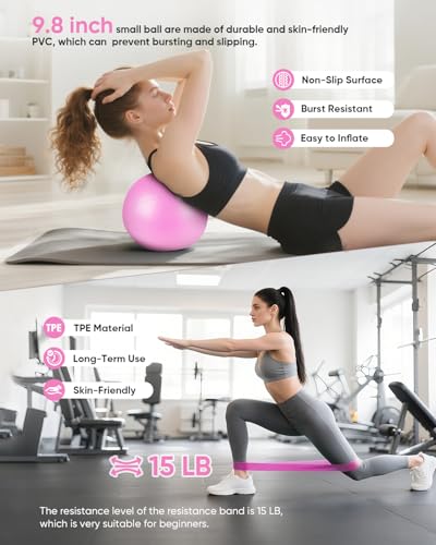 Home Pilates Kit, Pilates Essentials Kit for Women, Pilates Equipment Set with Pilates Ring, Resistance Bands & Accessories, Guides, Pilates Ring and Ball Set for Starters Home Workouts