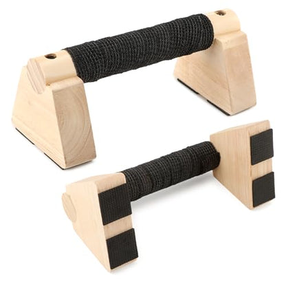 Wood Parallettes Bars for Home Workout, Push Up Bars & Dip Stands, Wooden Calisthenics Equipment Handstand Blocks for Strength Training, Rehabilitation & Gymnastics - size: 25cm