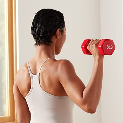 Amazon Basics Vinyl Coated Dumbbell Hand Weights - style: 8 Pounds, Pair
