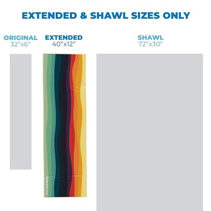 Extended Size Cooling Towel – Be Cool in Style - Heat Relief, Soft, Lightweight, Sun Protection, Easy Clean - Perfect for Biking, Hiking, Running, Yoga, Golf, Gardening - Sunset Wave M - color: Sunset Wave