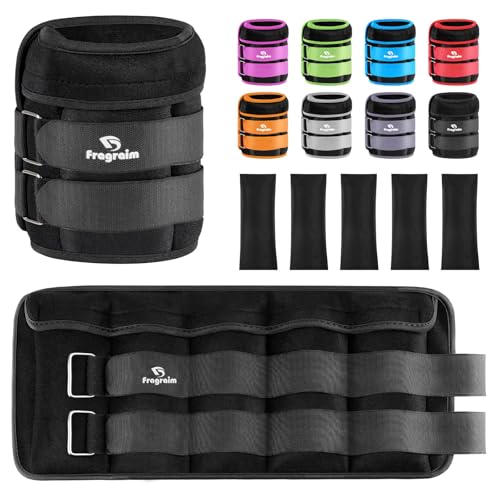 Fragraim Adjustable Ankle Weights 1-3/4/5/6/8/10/12/15/20 LBS Pair with Removable Weight for Jogging, Gymnastics, Aerobics, Physical Therapy - color: black - double buckle, style: 10 lbs each( 20 lbs pair)