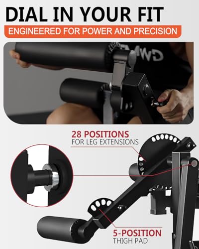 GMWD Leg Extension and Curl Machine, Lower Body Special Leg Machine, Adjustable Leg Exercise Bench with Plate Loaded, Leg Rotary Extension for Thigh, Home Gym Weight Machine