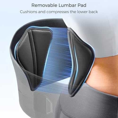 FREETOO Back Brace For Lower Back Pain Relief, Back Support Brace Men Women - size: X-Large (Waist: 47.2～53.9 Inch)