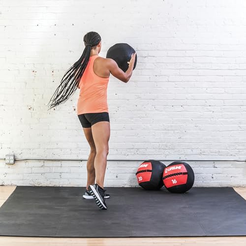 Lifeline Wall Ball Weighted Medicine Ball Core Strength with Sewn Exterior - Coordination, Stability, Cardio, Plyometrics, Crossfit