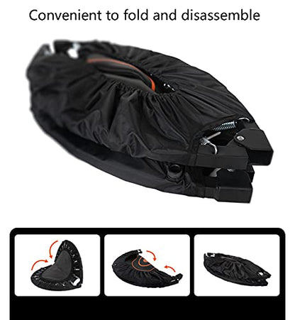 Replacement Trampoline Pad Outdoor Trampoline 40",Fitness Mute Foldable Trampoline with Adjustable Armrests Mini Exercise Rebounder for Adults Indoor/Garden Workout Equipment,Maximum Load 150Kg
