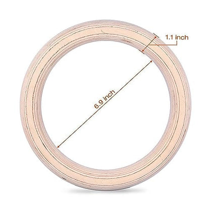 Solid Wood Gymnastic Rings Exercise Rings for Full Body Strength Workout Gymnastics Beam