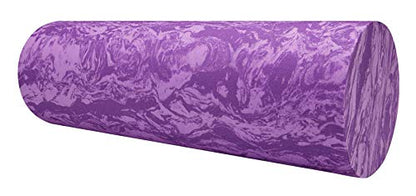 Gaiam Restore Foam Roller for Muscle Massage - Deep Tissue Muscle Massager for Sore Muscles & Stimulation - Total Body Pain Relief, Back, Neck, Foot, Calf, Leg, Arm (18 Inch and 36 Inch) - size: 18-Inch, style: 18" Roller (Marbled Purple)
