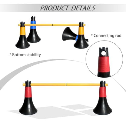 TNZMART Multifunctional Hurdles Agility Poles Basketball Practice Cones for Sports Soccer Football Training