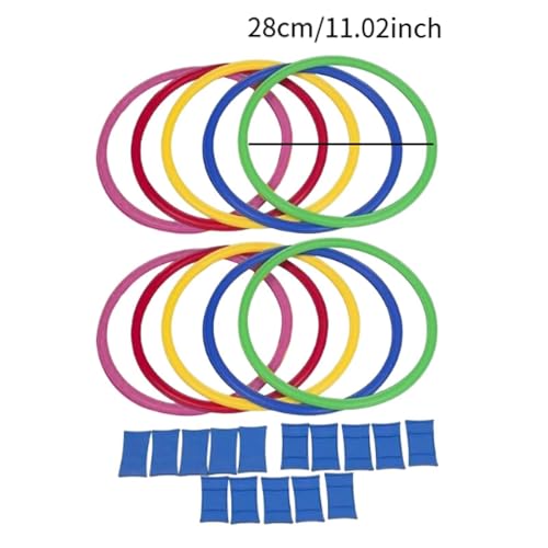 Agility Training Rings Set Children Physical Training Footwork Circles Hopscotch Jumping Grid Portable Design Nonslip Buckle Suitable for